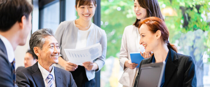 Businesspersons having a meeting in an office