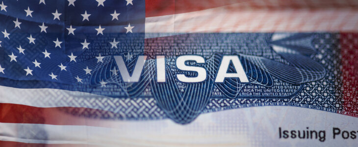 Close-up detail of American VISAClose-up detail of American VISA