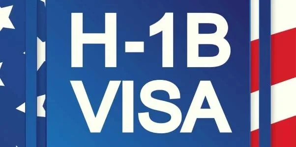 H-1B VISA written out with a blue background